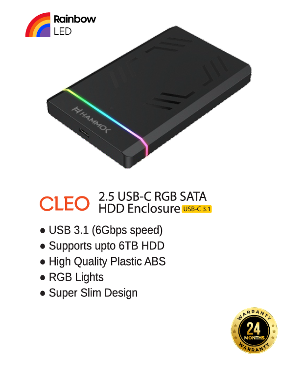 
Hammok Cleo USB-C Enclosure 3.1-RGB