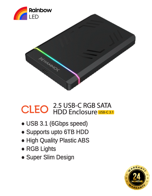 
Hammok Cleo USB-C Enclosure 3.1-RGB