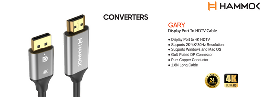 
Hammok Gary Display Port to Hdmi 1.8mtr