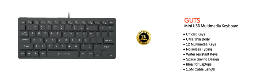 
Hammok Guts Usb Mini Multimedia Keyboard
