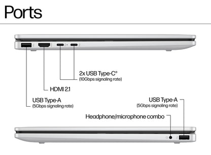 HP Omnibook 5 Flip 14-fp0141TU - Core 5-120U (10C), 16GB LPDDR5 5200 on-board, 512GB, Glacier Silver