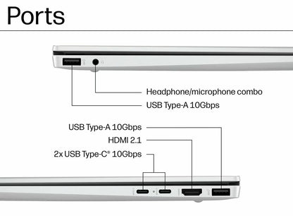 HP Omnibook 7 Aero 13 -bg1456AU - AMD Ryzen AI 7 350 (8C) 50 NPU TOPs, 16GB LPDDR5X 7500 on-board, 512GB PCIe Gen4, Glacier Silver