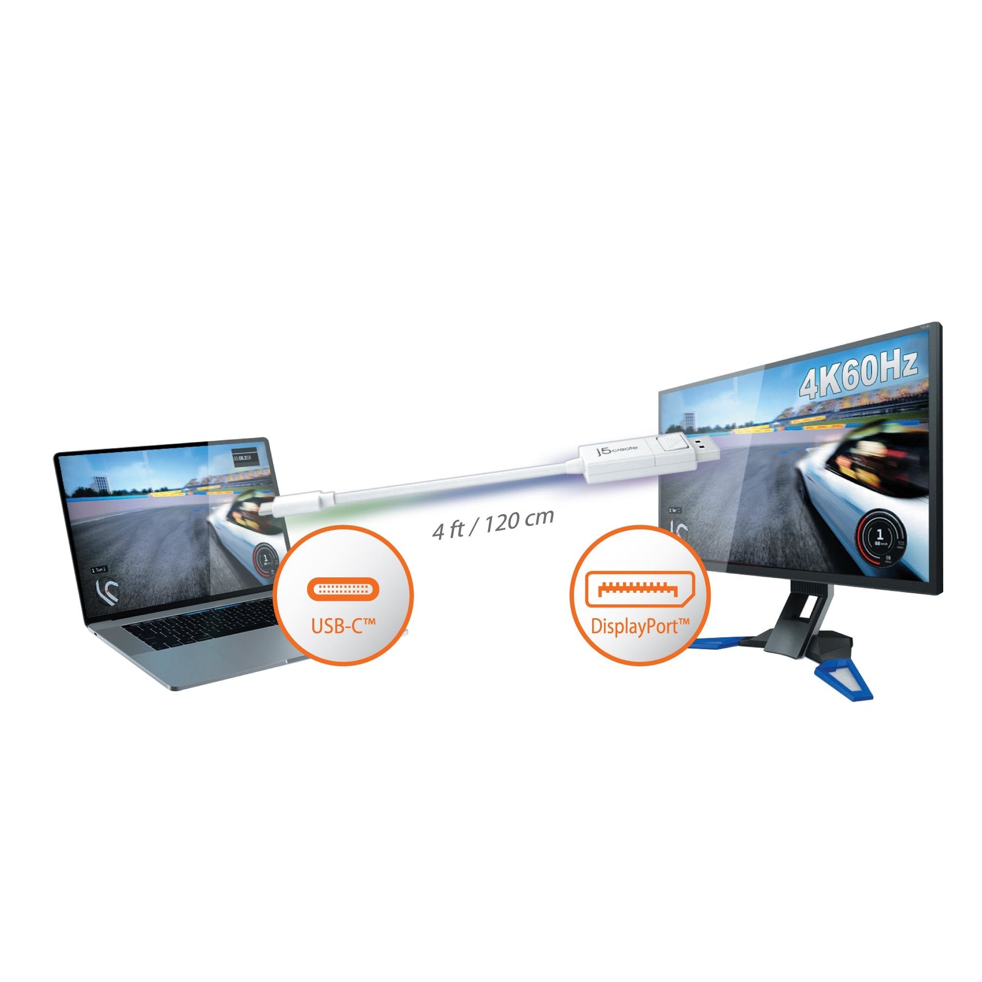 
j5create USB-C® to 4K DisplayPort™ Cable (JCA141)