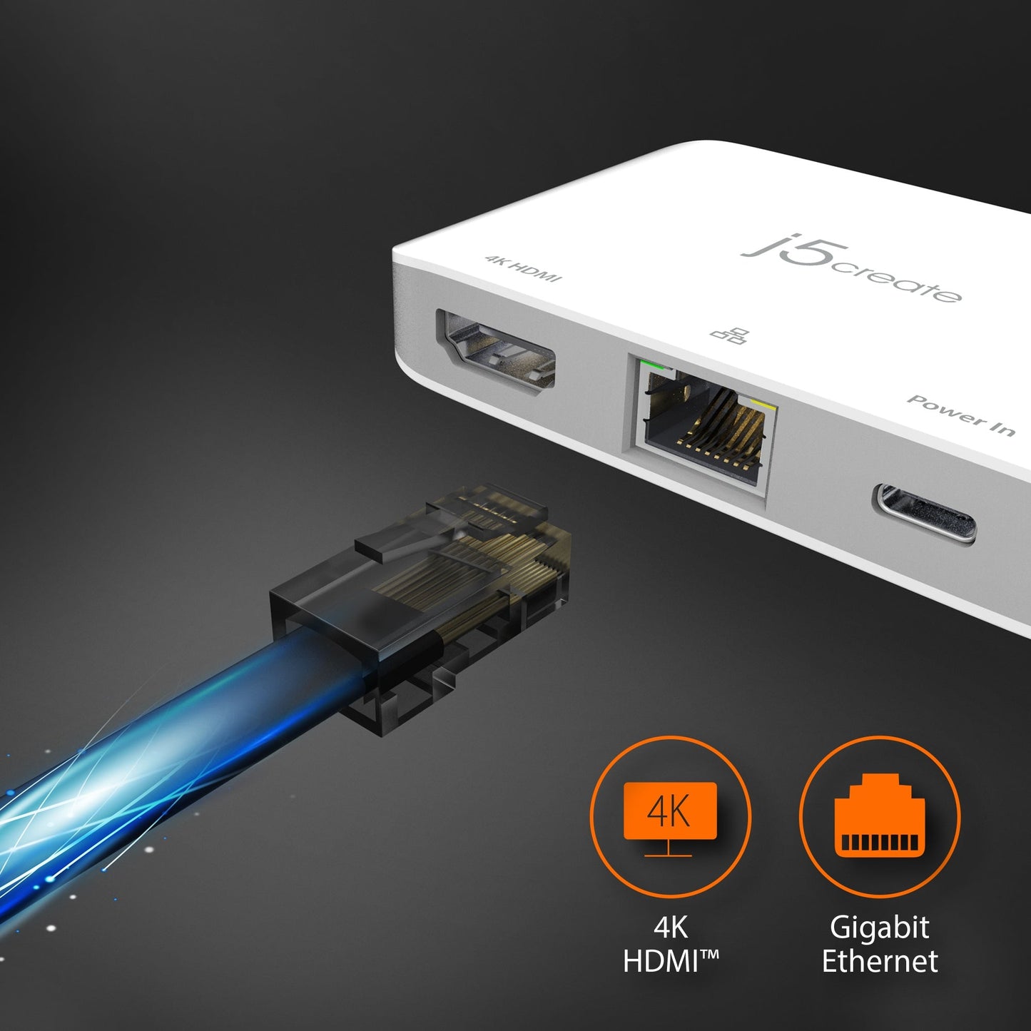 
j5create USB-C® to 4K HDMI™ Ethernet Adapter (JCA351)