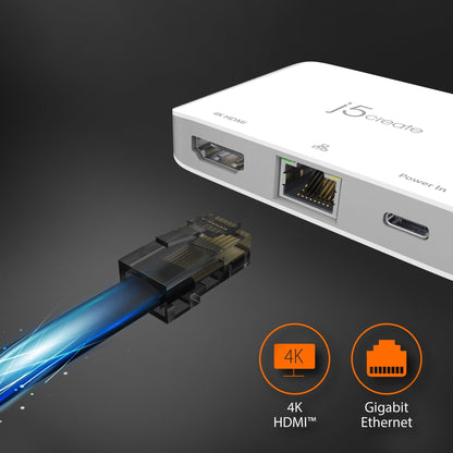 j5create USB-C® to 4K HDMI™ Ethernet Adapter (JCA351)