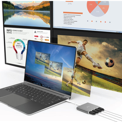 j5create USB-C™ to 4-Port HDMI™ Multi-Monitor Adapter (JCA366)