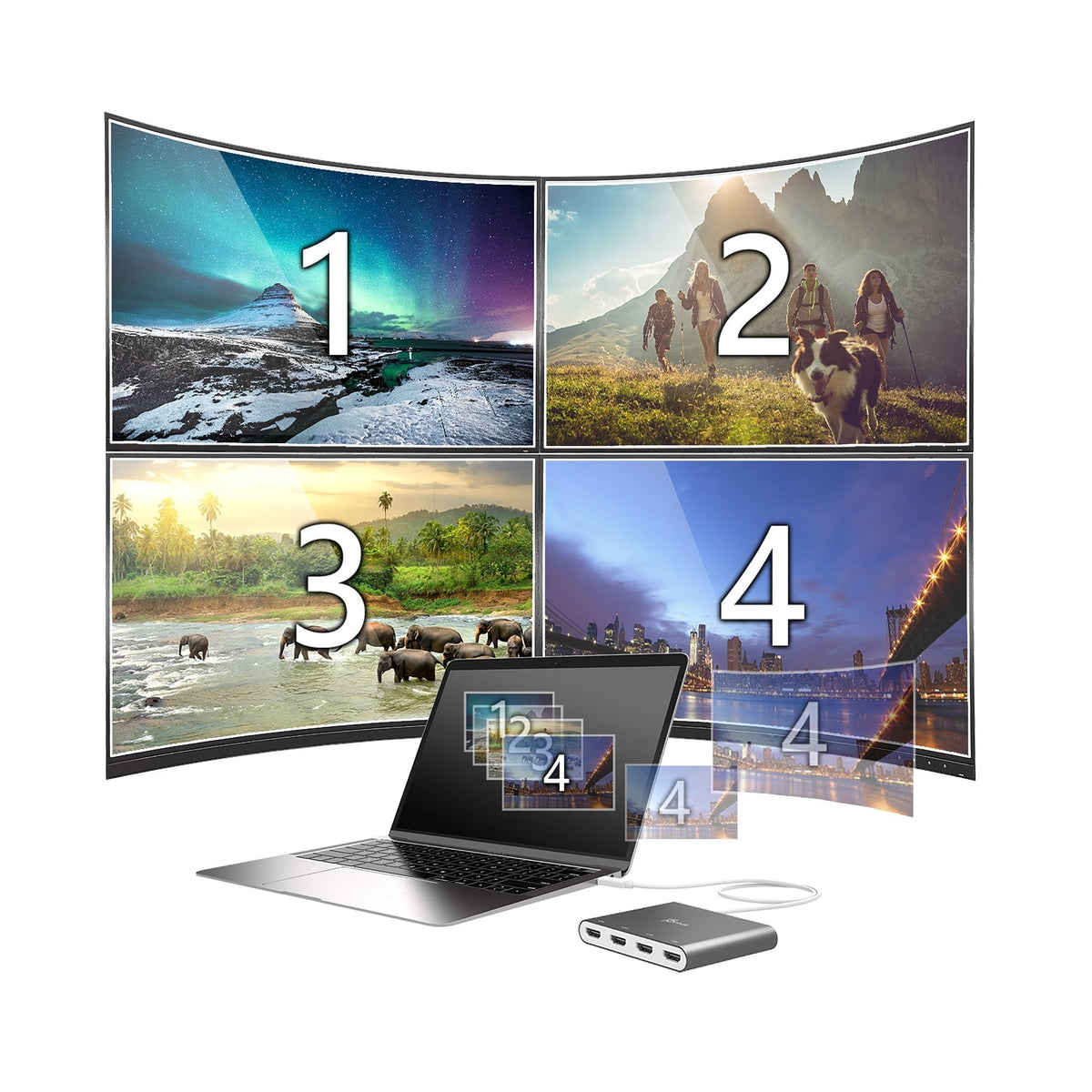 
j5create USB-C™ to 4-Port HDMI™ Multi-Monitor Adapter (JCA366)