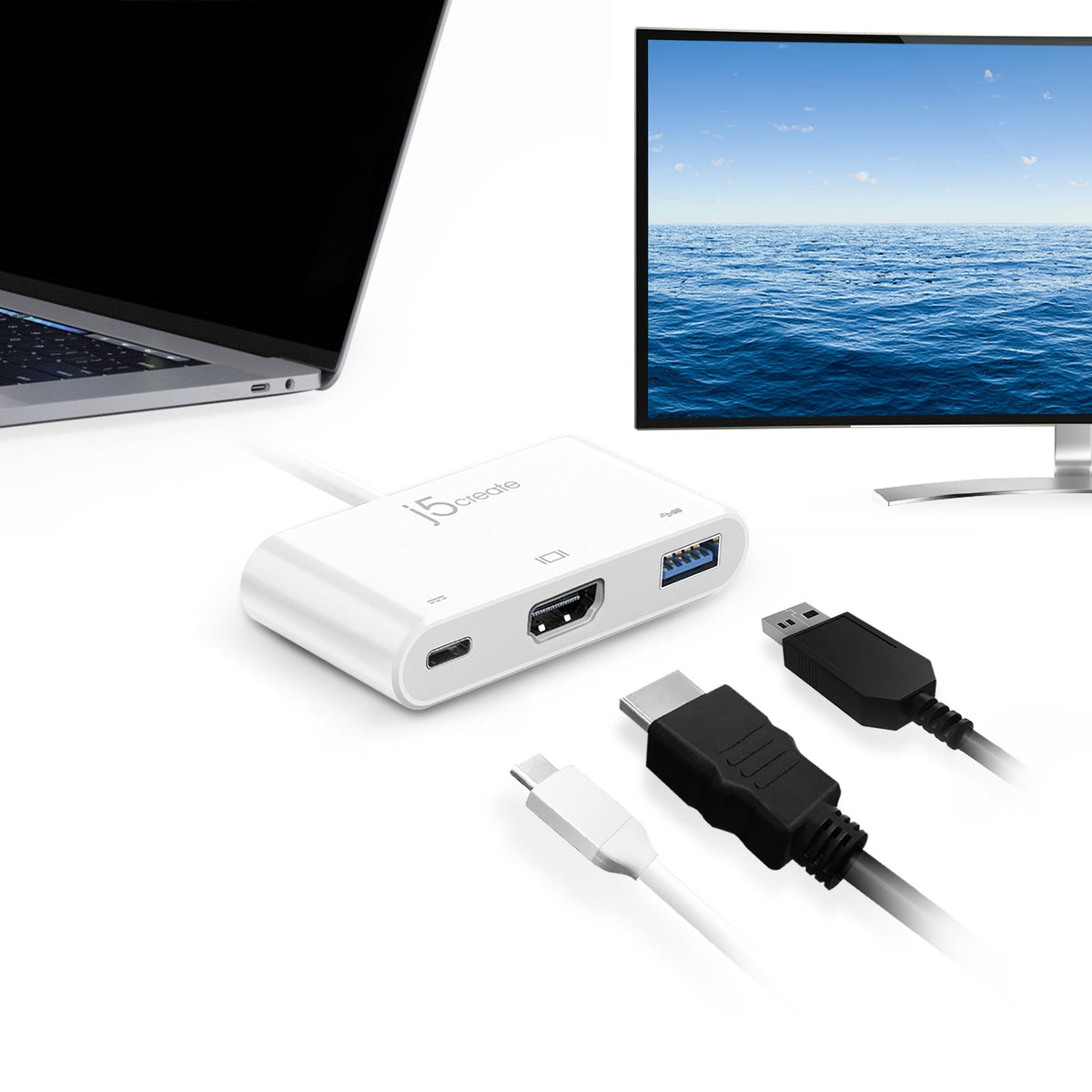 
j5create USB-C® to HDMI™ &amp; USB™ 3.0 with Power Delivery (JCA379)