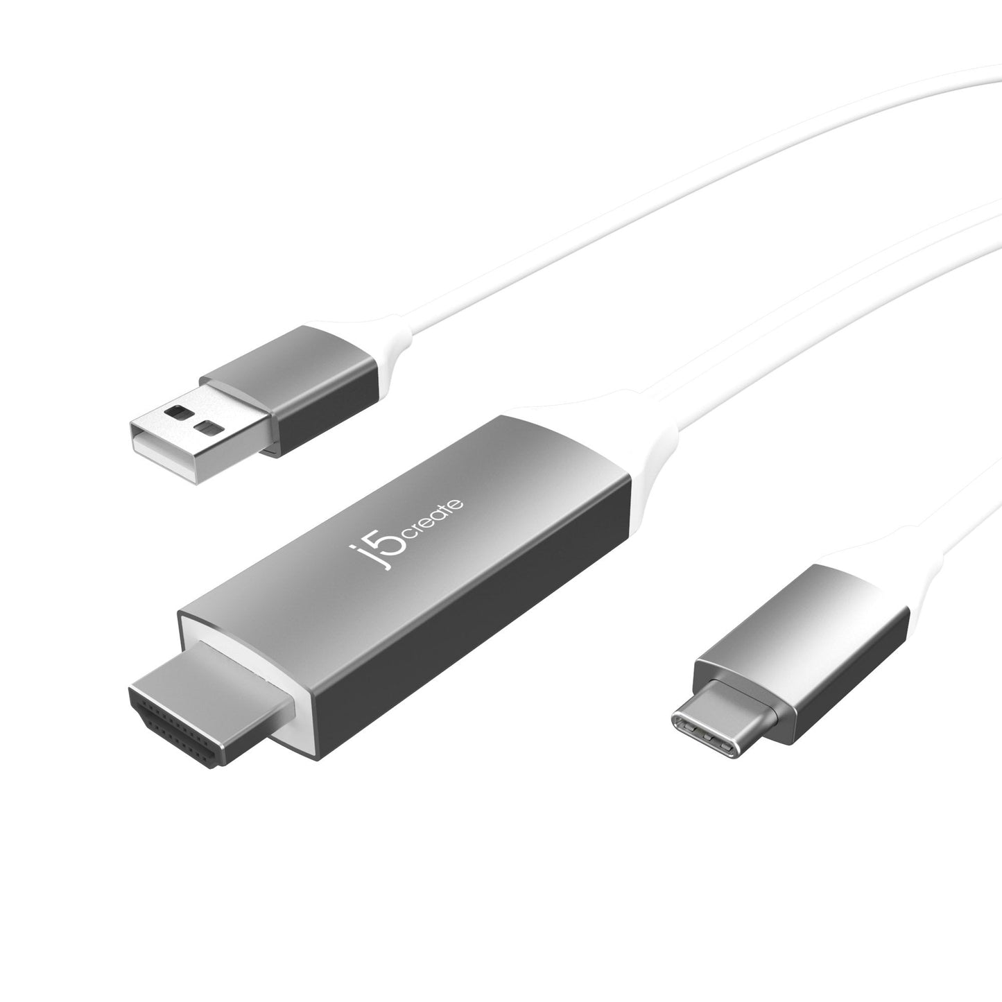 
j5create USB-C® to 4K HDMI™ Cable With USB™ Type-A 5V Pass-Through (JCC154G)