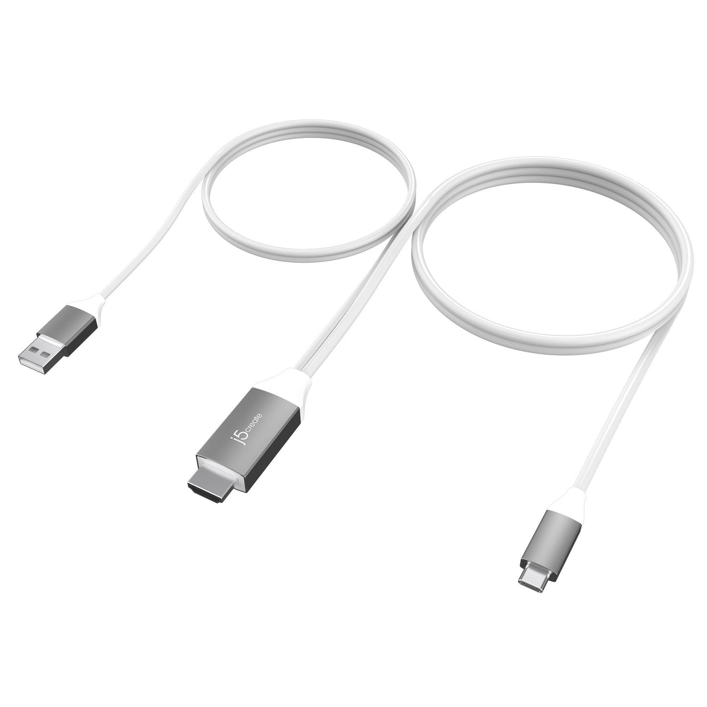 
j5create USB-C® to 4K HDMI™ Cable With USB™ Type-A 5V Pass-Through (JCC154G)