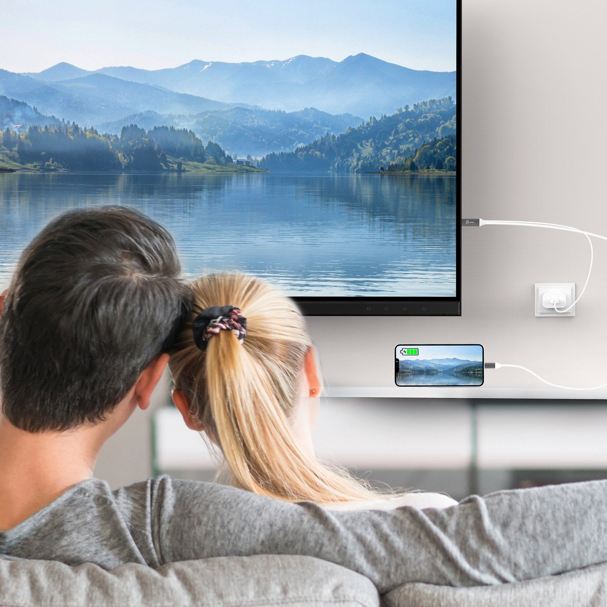 
j5create USB-C® to 4K HDMI™ Cable With USB™ Type-A 5V Pass-Through (JCC154G)