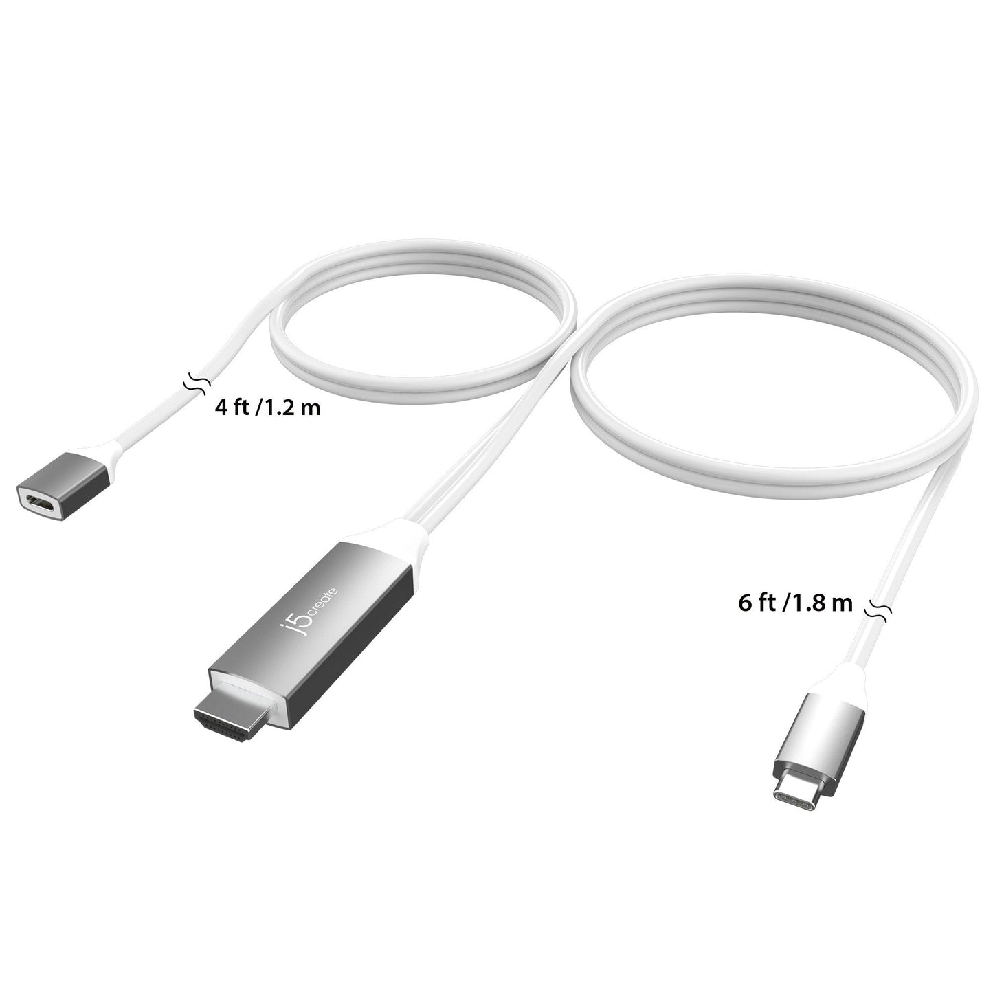 
j5create USB-C® to 4K HDMI™ Cable With PD100W Pass-Through (JCC155G)