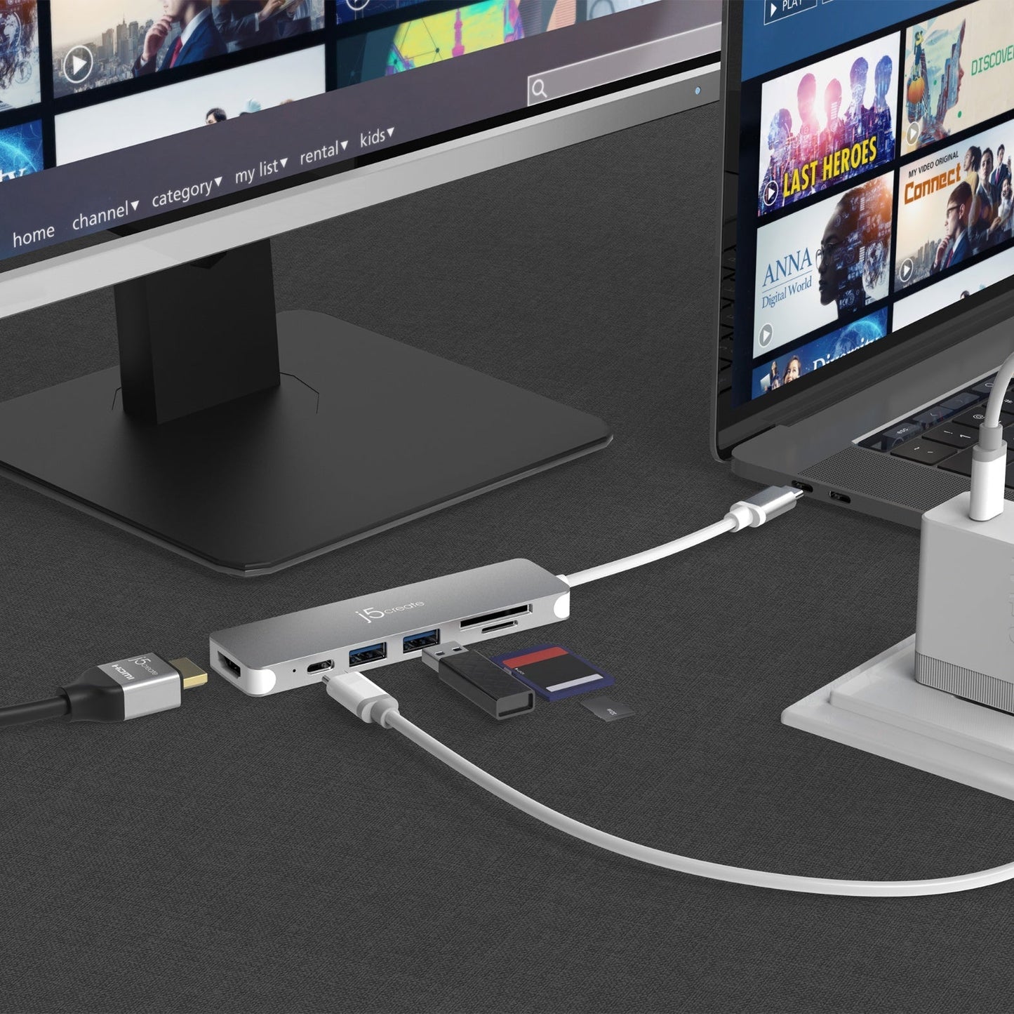 
j5create USB-C® to 4K HDMI™ Multi-Port Hub (JCD353)