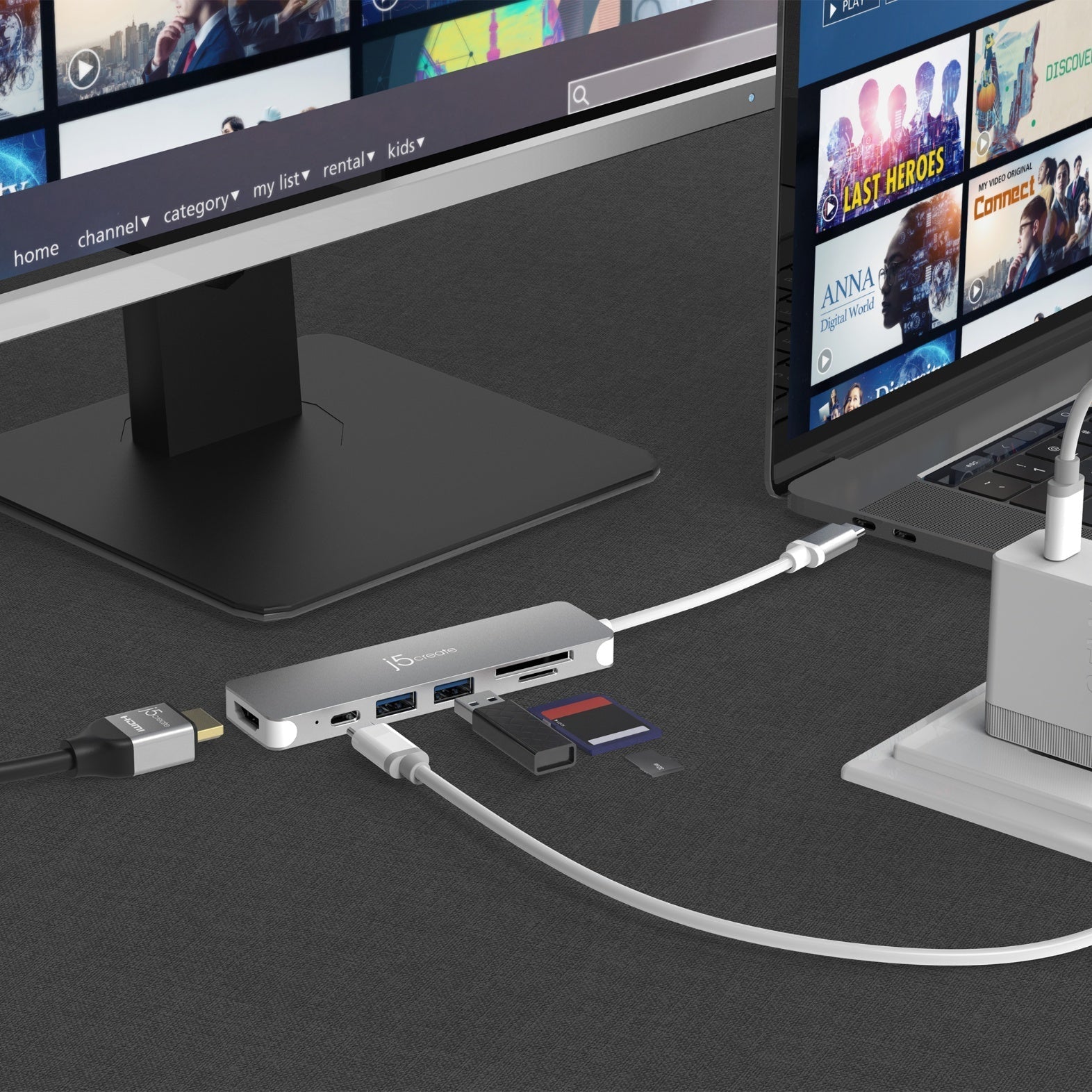 
j5create USB-C® to 4K HDMI™ Multi-Port Hub (JCD353)