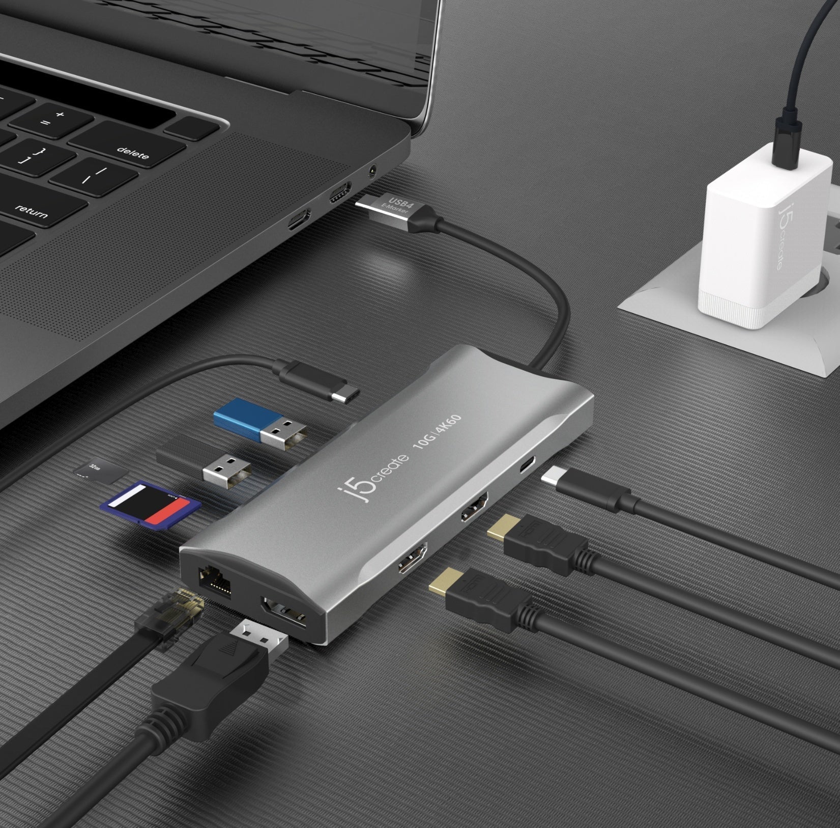 
j5create 4K60 Elite USB-C® Triple-Monitor 10Gbps Mini Dock (JCD397)