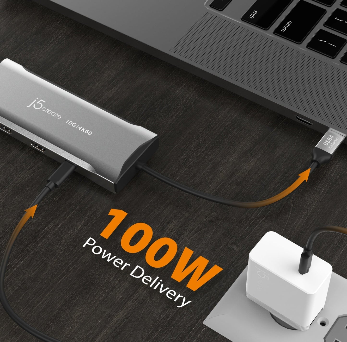 
j5create 4K60 Elite USB-C® Triple-Monitor 10Gbps Mini Dock (JCD397)