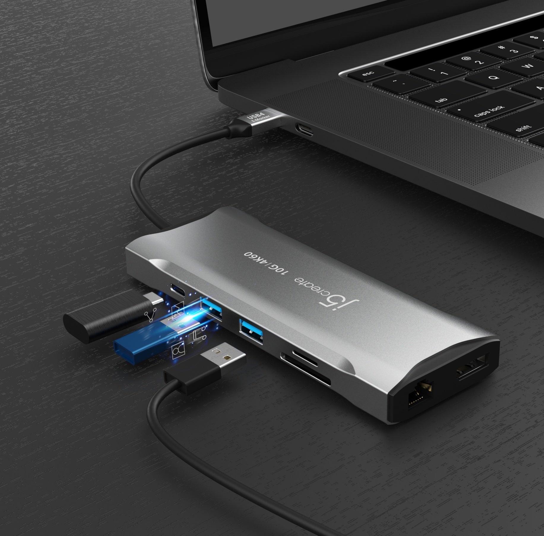 
j5create 4K60 Elite USB-C® Triple-Monitor 10Gbps Mini Dock (JCD397)