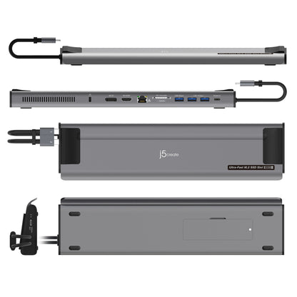 j5create USB-C® Dual 4K Display Docking Station with an M.2 SSD Slot (JCD551)