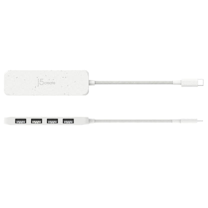 j5create Eco-Friendly USB-C® to 4-Port Type-A Gen 2 Hub (JCH341EW)