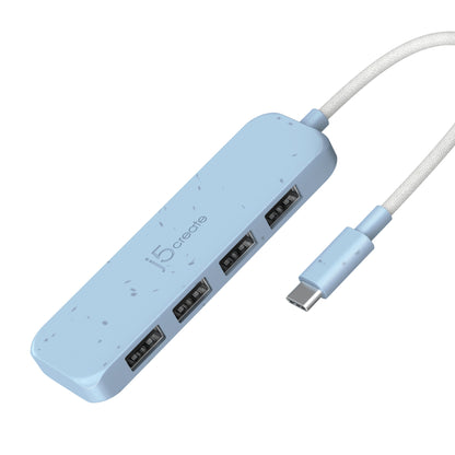 j5create Eco-Friendly USB-C® to 4-Port Type-A Gen 2 Hub (JCH341EW)