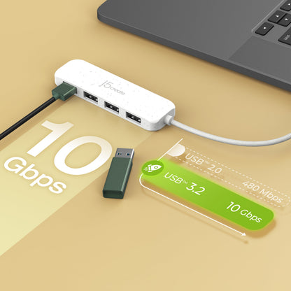 j5create Eco-Friendly USB-C® to 4-Port Type-A Gen 2 Hub (JCH341EW)