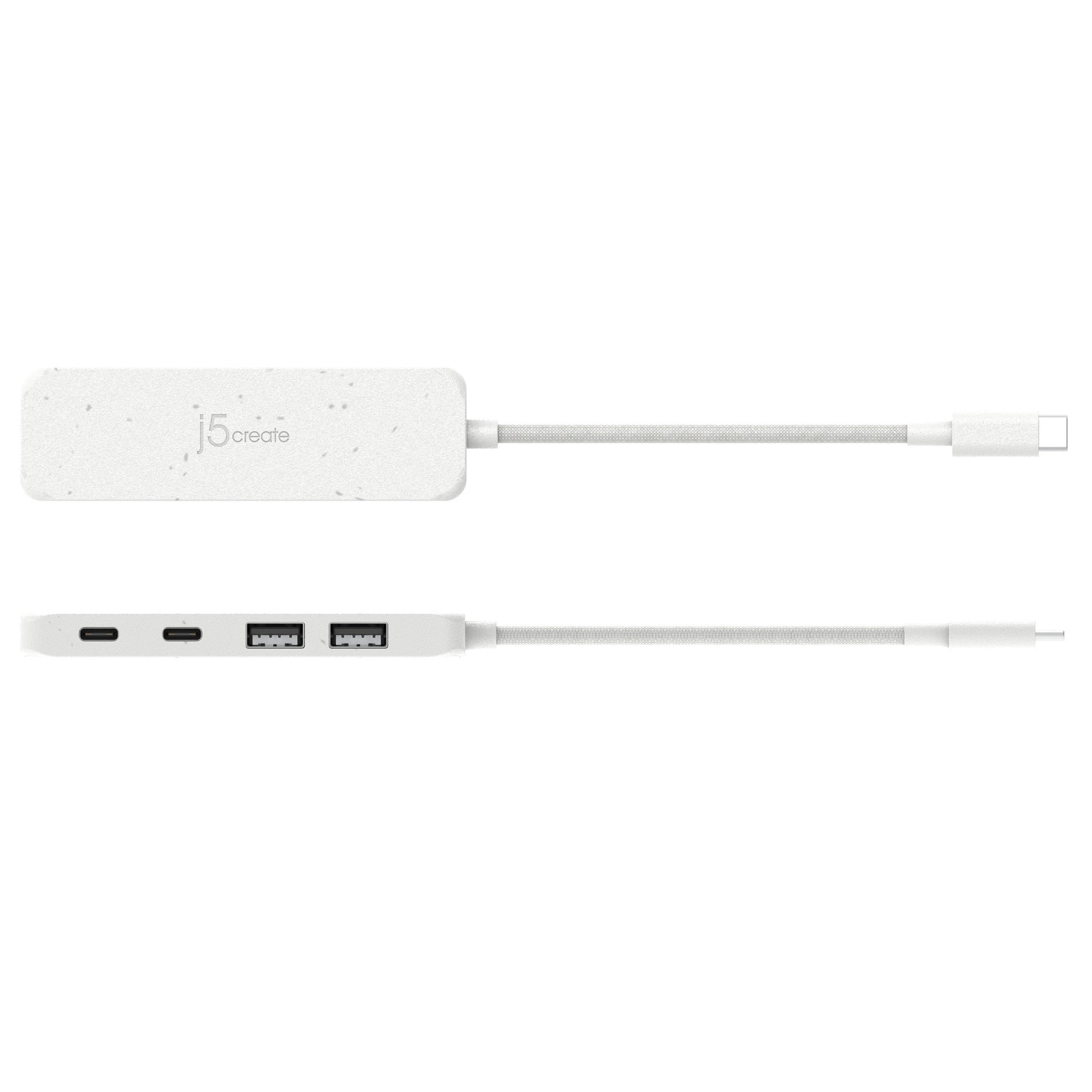 
j5create Eco-Friendly USB-C® to 4-Port Type-C &amp; Type-A Gen 2 Hub (JCH342EW)