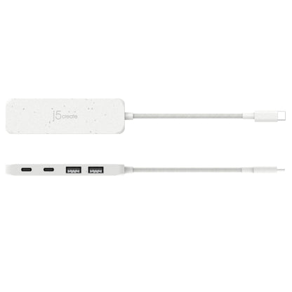 j5create Eco-Friendly USB-C® to 4-Port Type-C & Type-A Gen 2 Hub (JCH342EW)