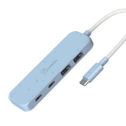 j5create Eco-Friendly USB-C® to 4-Port Type-C & Type-A Gen 2 Hub (JCH342EW)