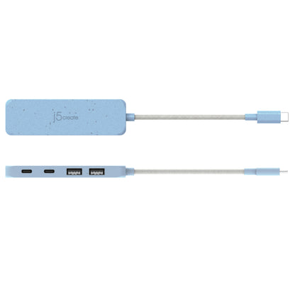 j5create Eco-Friendly USB-C® to 4-Port Type-C & Type-A Gen 2 Hub (JCH342EW)