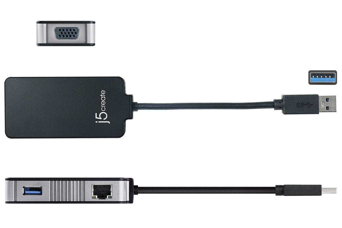
j5create USB 3.0 Multi-Adapter VGA & Gigabit Ethernet (JUA370BE)
