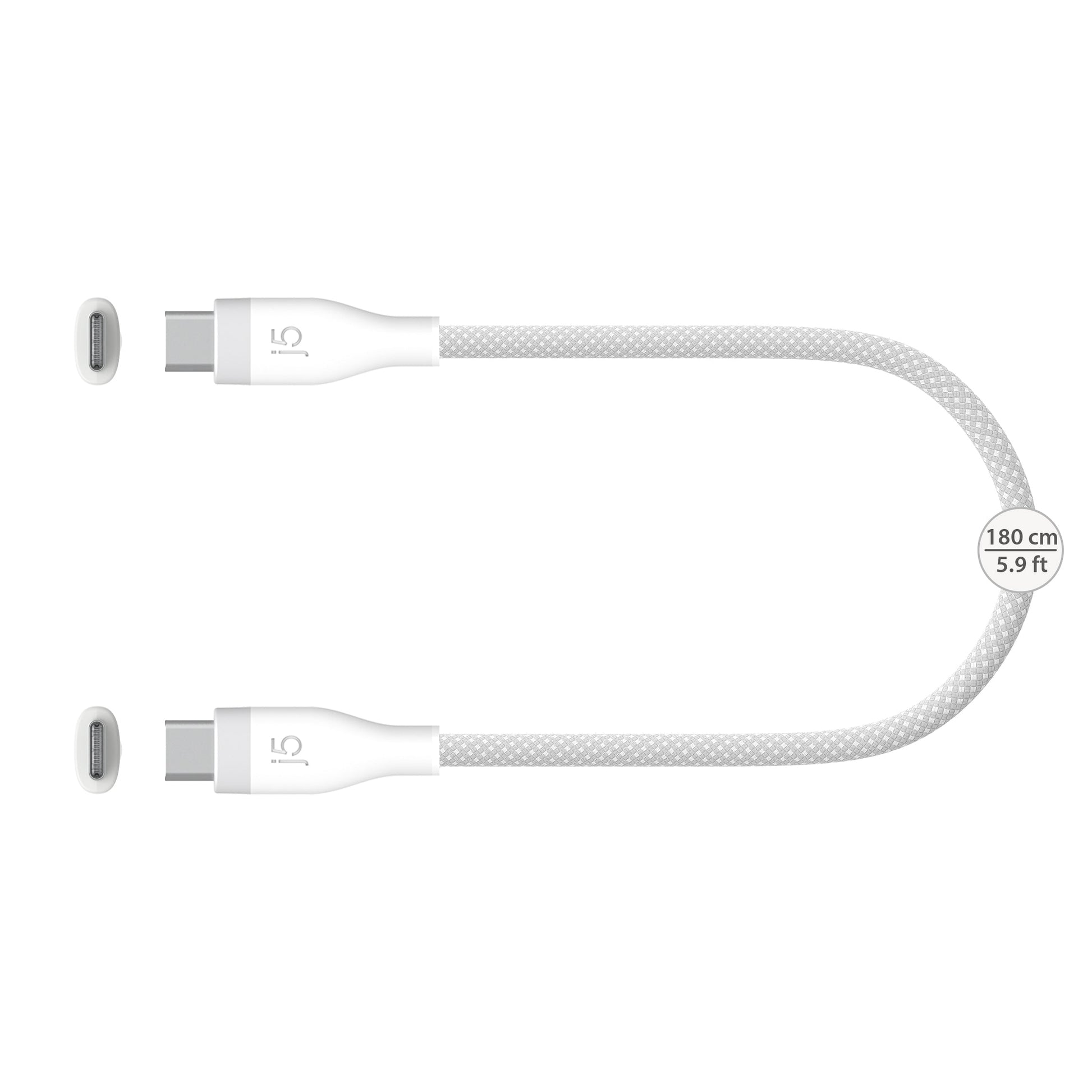 
j5create USB-C® 60W Ultra Soft Double-Braided Fast Charging Cable (UCX18L18W)