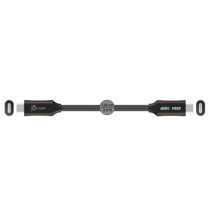 j5create USB4® 40Gbps Full-Featured USB-C® Coaxial Cable (JUCX27L12)