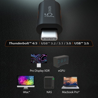 j5create USB4® 40Gbps Full-Featured USB-C® Coaxial Cable (JUCX27L12)