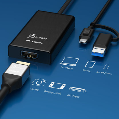j5create 4K HDMI™ Capture Adapter (JVA11)