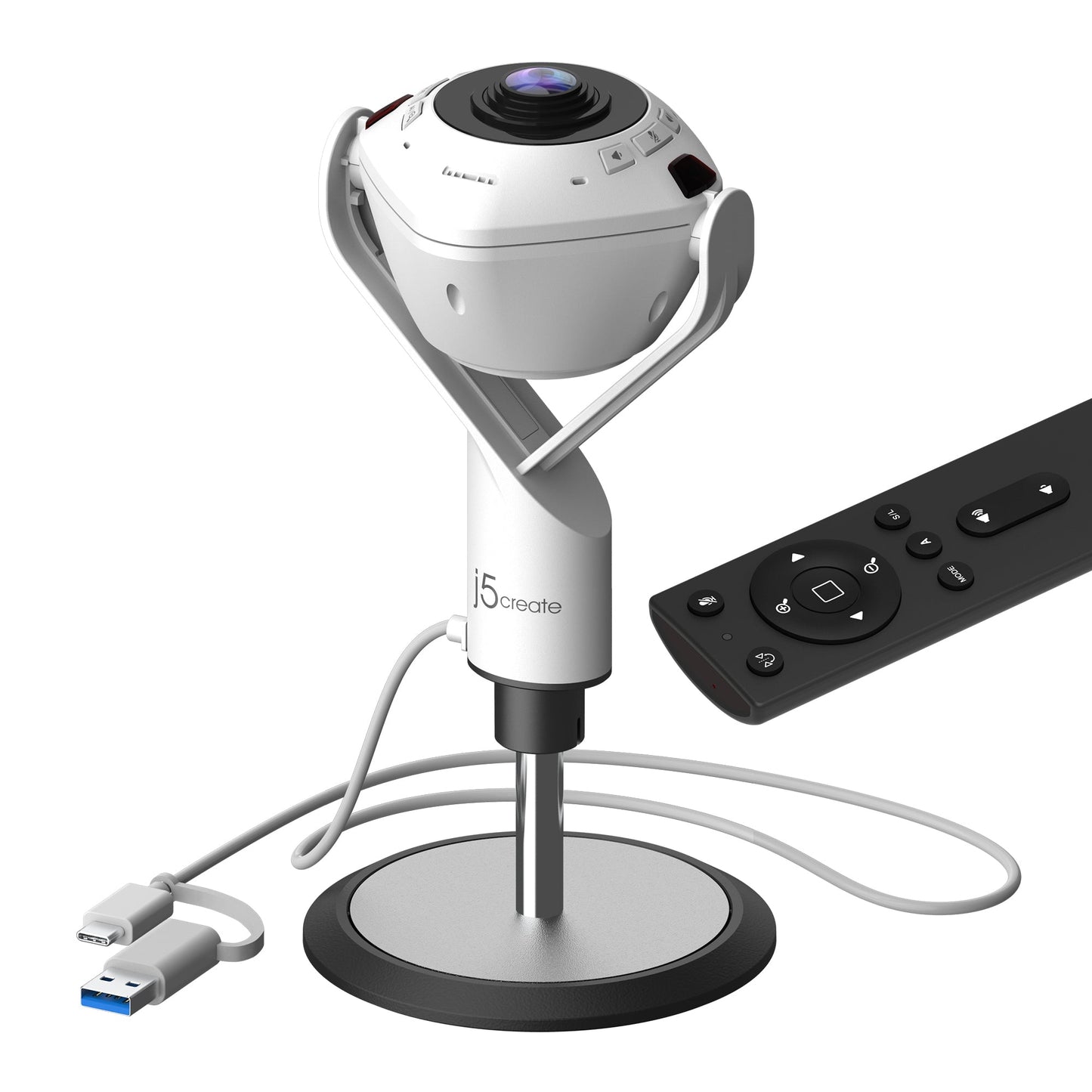 
j5create 360° AI-Powered Webcam with Speakerphone (JVU368)