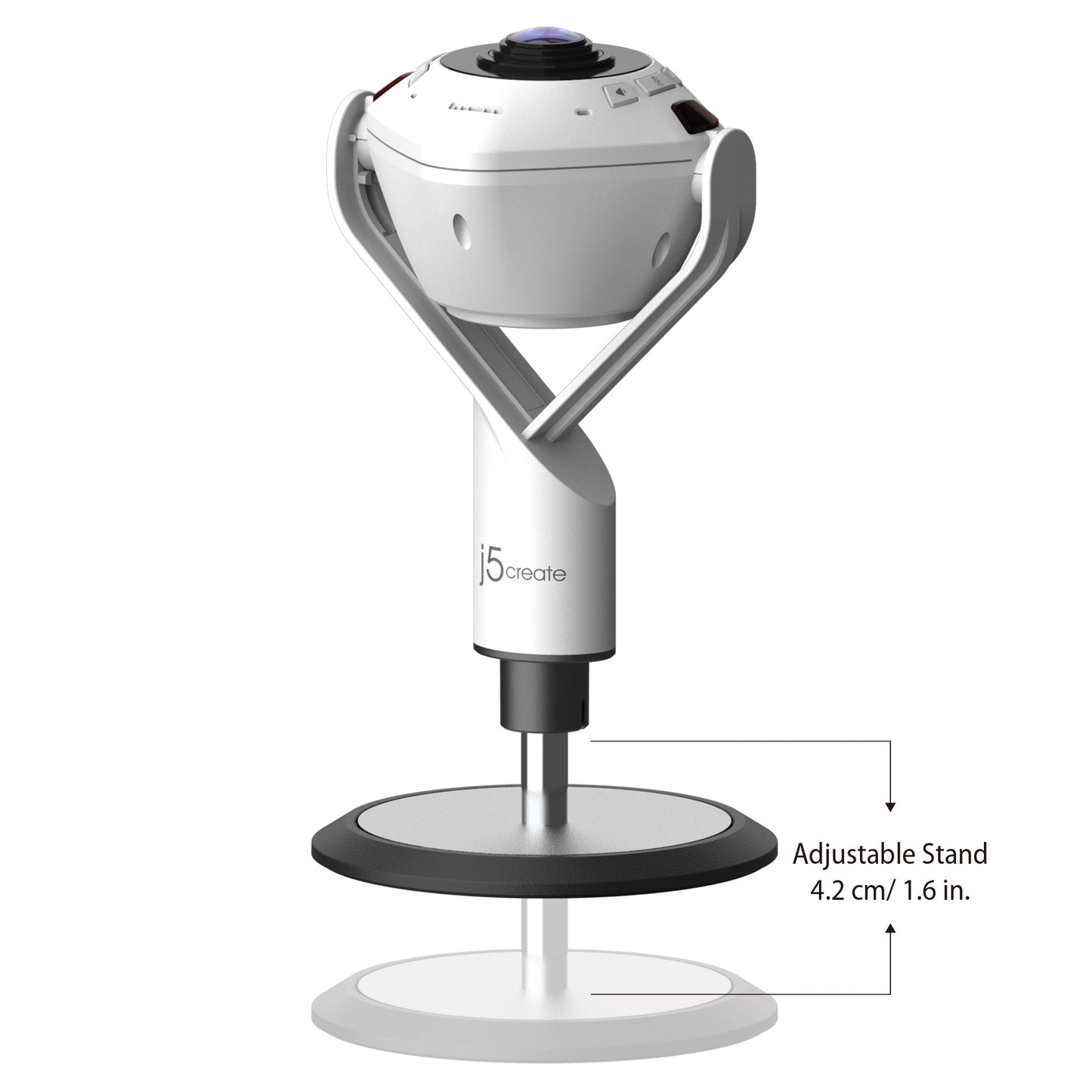 
j5create 360° AI-Powered Webcam with Speakerphone (JVU368)
