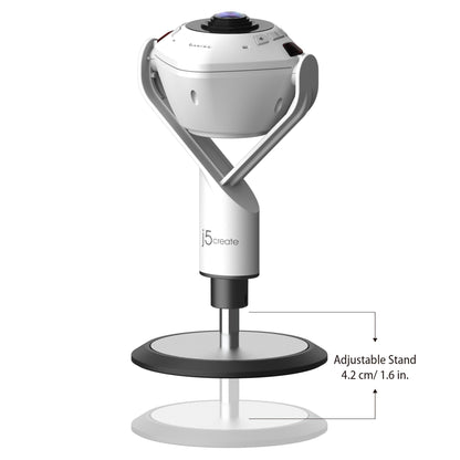 j5create 360° AI-Powered Webcam with Speakerphone (JVU368)