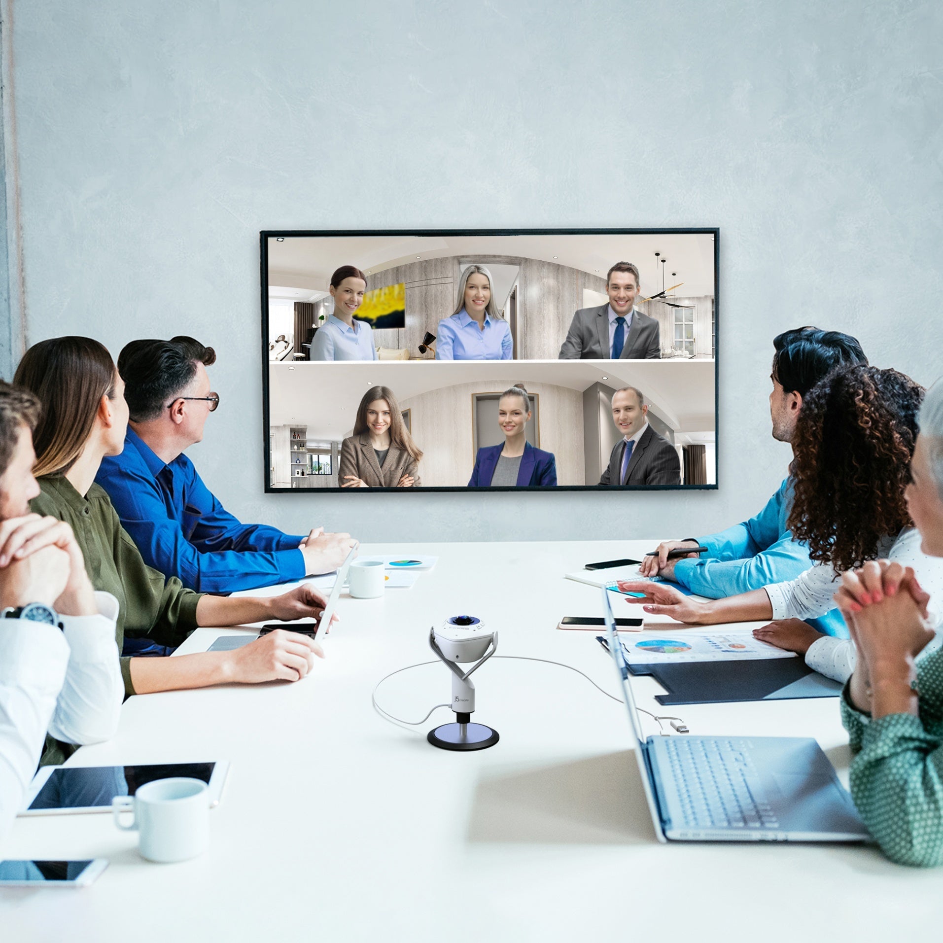 
j5create 360° AI-Powered Webcam with Speakerphone (JVU368)