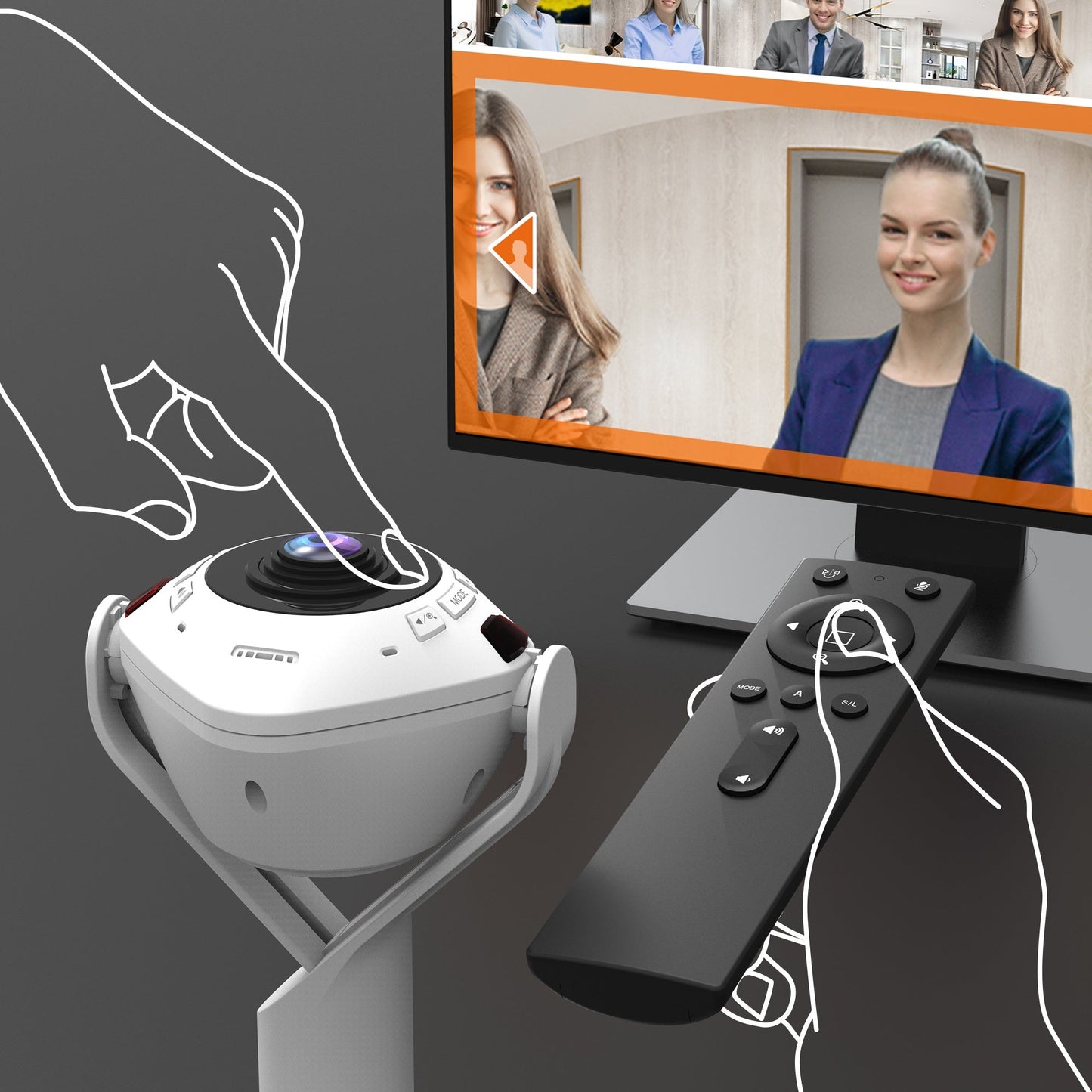 
j5create 360° AI-Powered Webcam with Speakerphone (JVU368)
