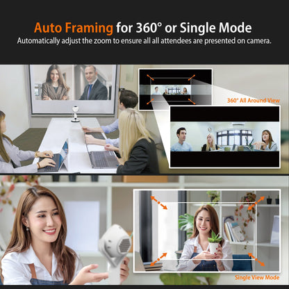 j5create 360° AI-Powered Webcam with Speakerphone (JVU368)