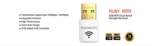 
Hammok Ruby USB Wi-Fi Dual Band - 5Ghz