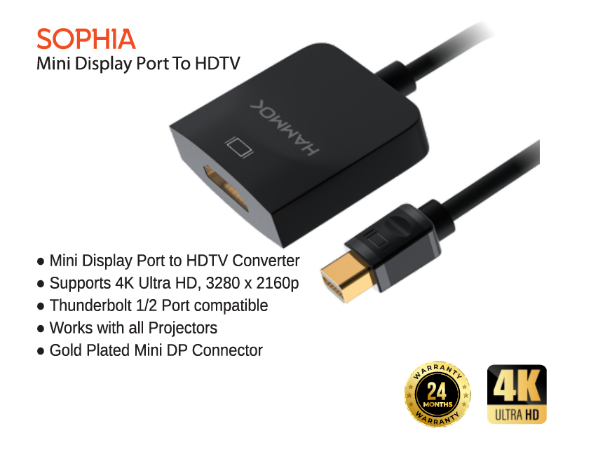 
Hammok Sophia Mini Display Port to Hdmi