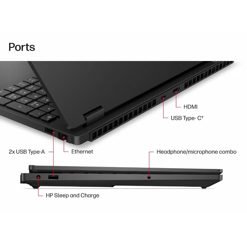 
HP HyperX Omen 15-ga0028TX - Core i7-14650HX, 24GB DDR5 , 1TB SSD, Shadow Black - 1080p TNR