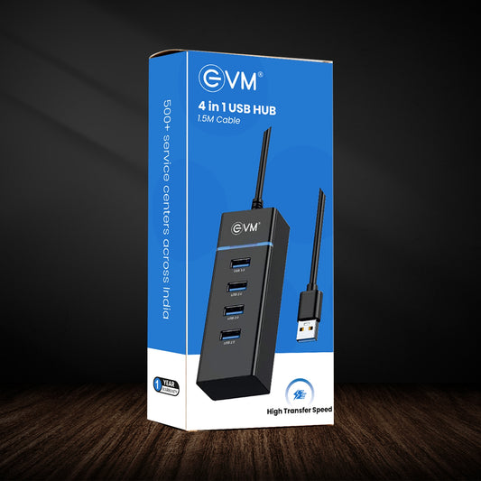 
EVM 4 In 1 USB Hub With 1.5M Cable EVMDH4P-02